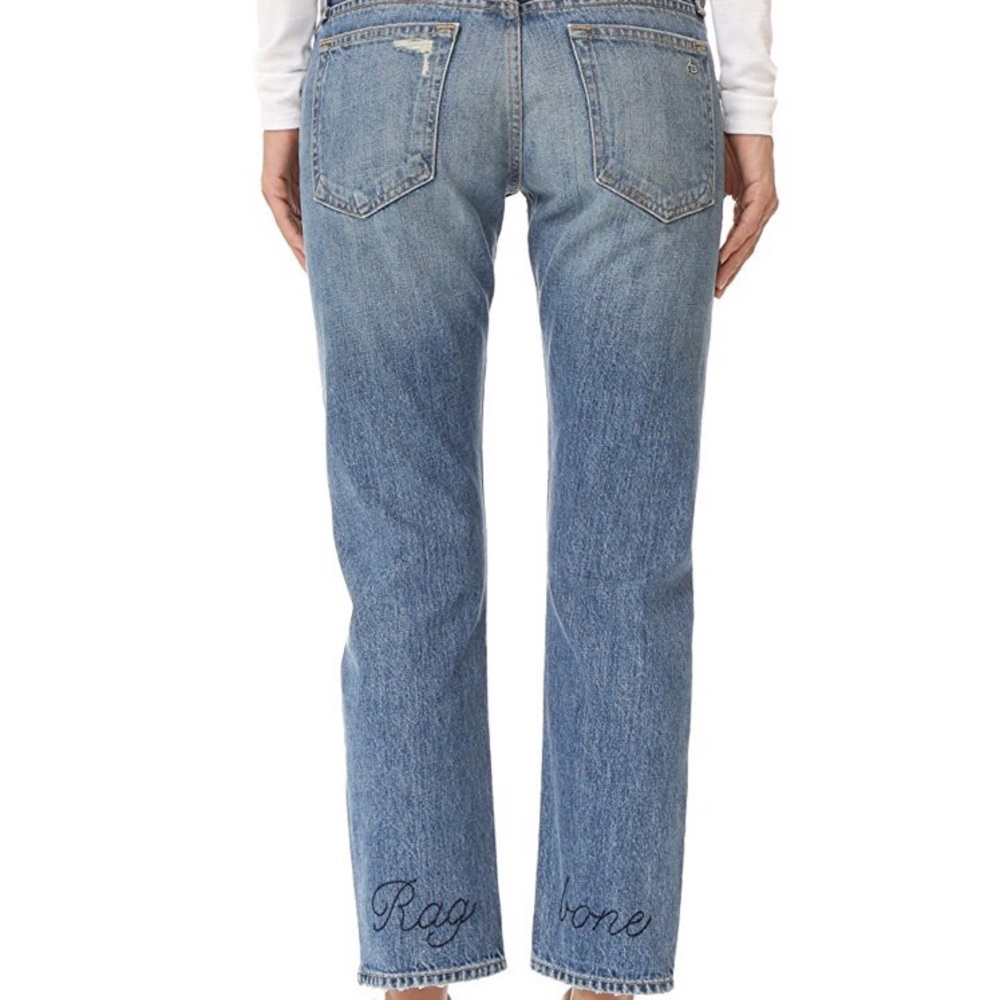 Rag & Bone X Boyfriend Crop Jean Embroidered